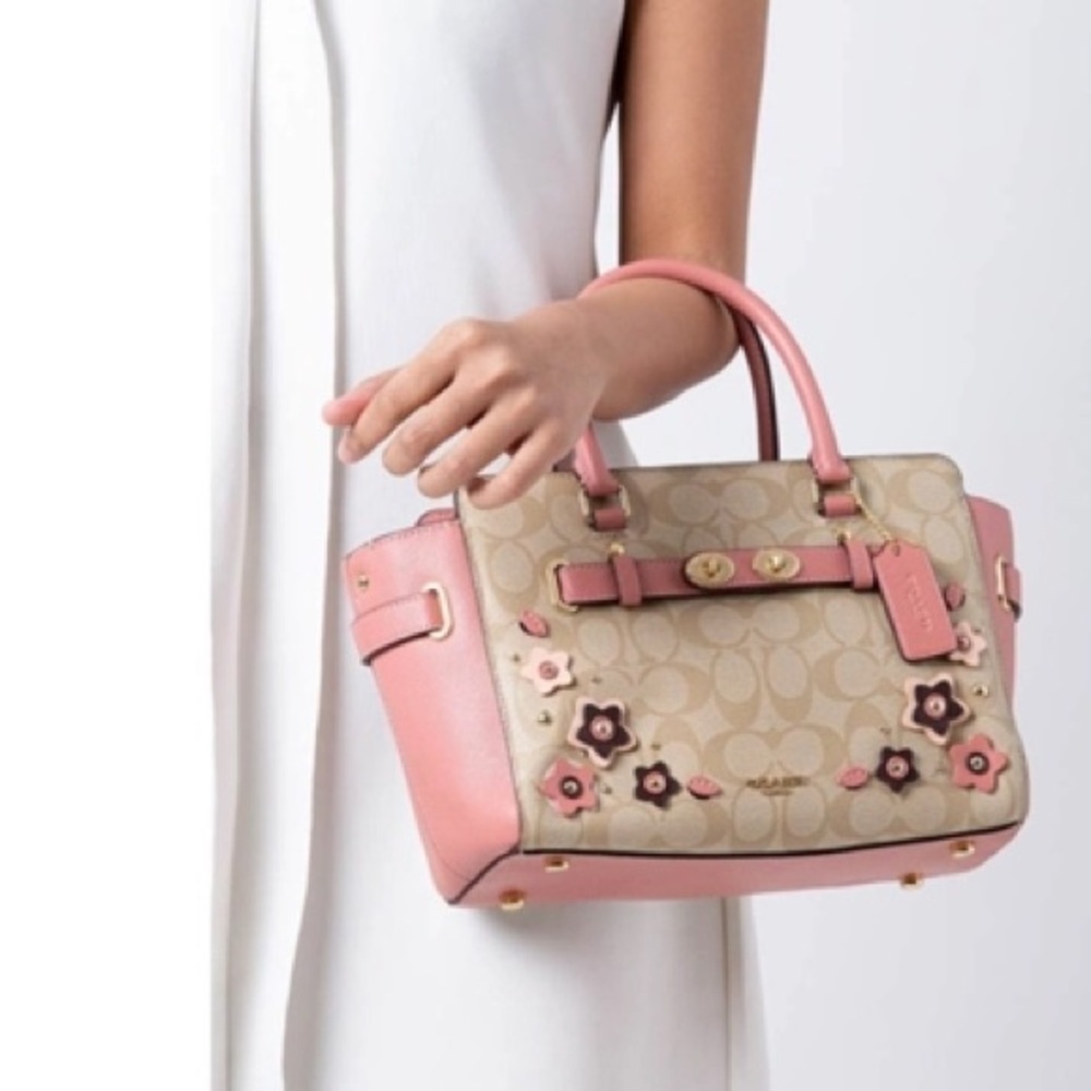 NEW! RARE Coach Blake Carryall 25 in Floral Appliqué Purses Bag Designer Womens - Picture 2 of 14